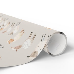 Papel de regalo de cordero bohemio, regalo de baby shower, regalo de bebé niño, regalo de niña, bebé bohemio, regalo para bebé, papel de regalo de cordero, papel de regalo de cordero imagen 5