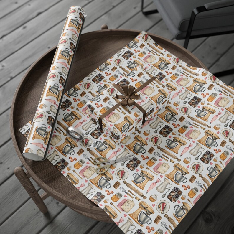 Inpakpapier voor bakken, Baker inpakpapier, Love Baking, Love To Bak, cadeau voor haar, Baker cadeaupapier, Baker cadeau, cadeau voor haar, cadeau voor haar, bakcadeau afbeelding 3