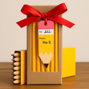 Pencil Shape Gift Tag, Start The Year Off Write Pencil Gift Tag, Cute Fist Day Of School Gift Tag For Students, Back To School Gift Tag,