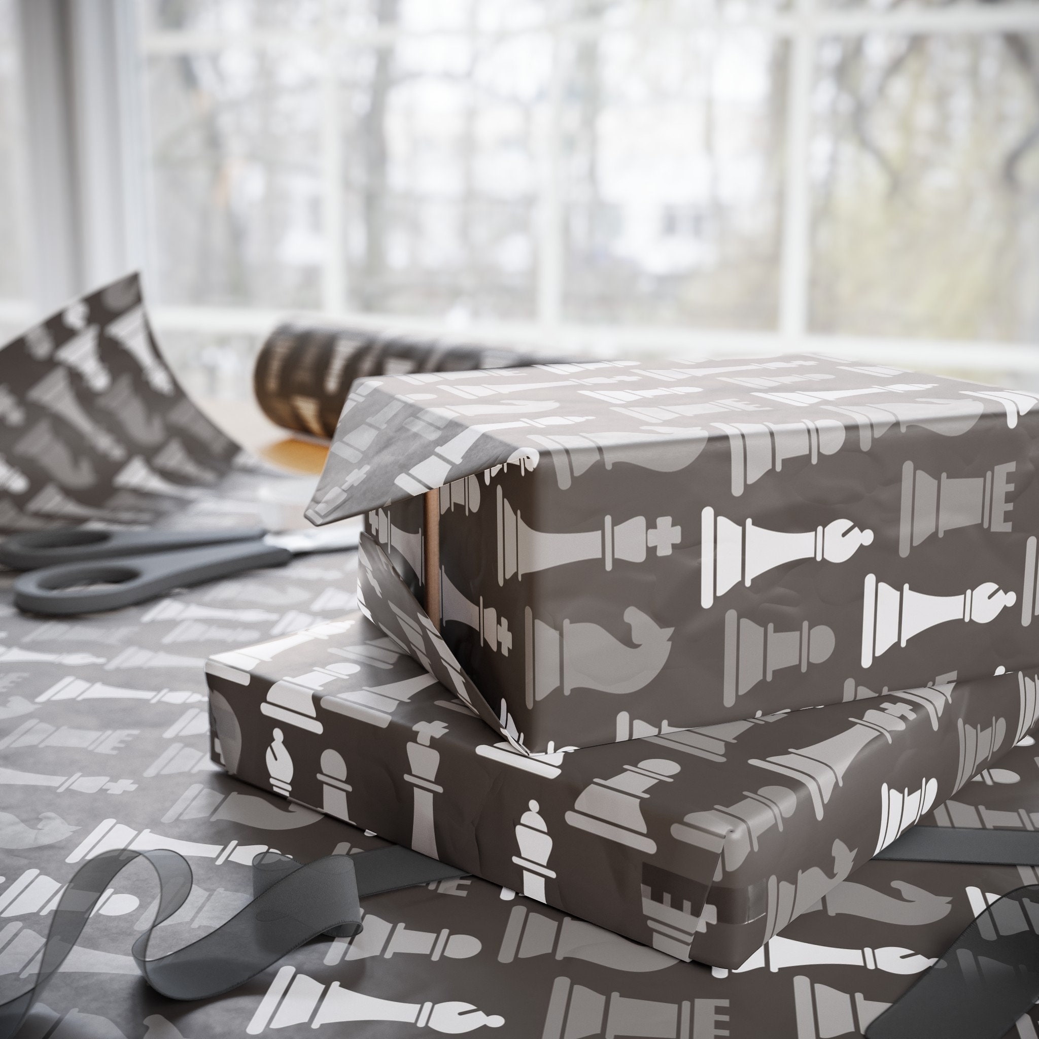 Chess Wrapping Paper, Chess Gift Wrap, Chess Lover, Game of Chess ...