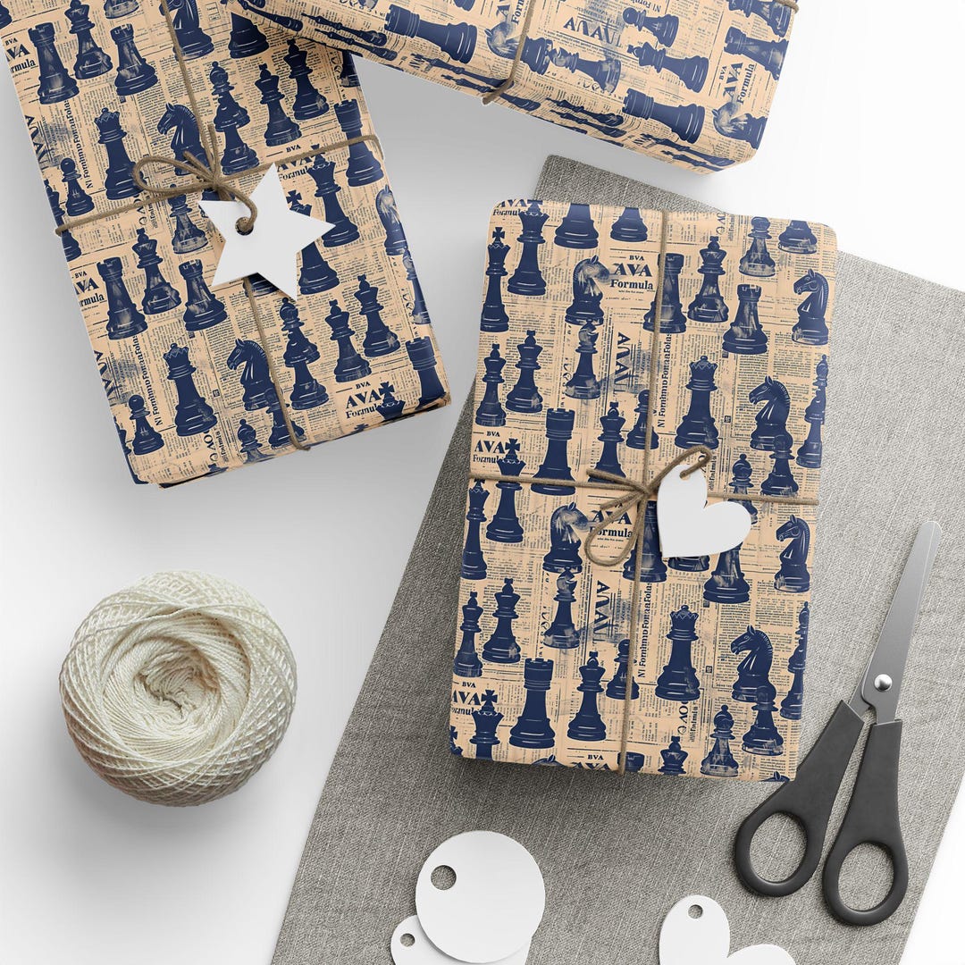 Chess Wrapping Paper, Chess Gift Wrap, Board Game Gift Wrap, Gift for ...