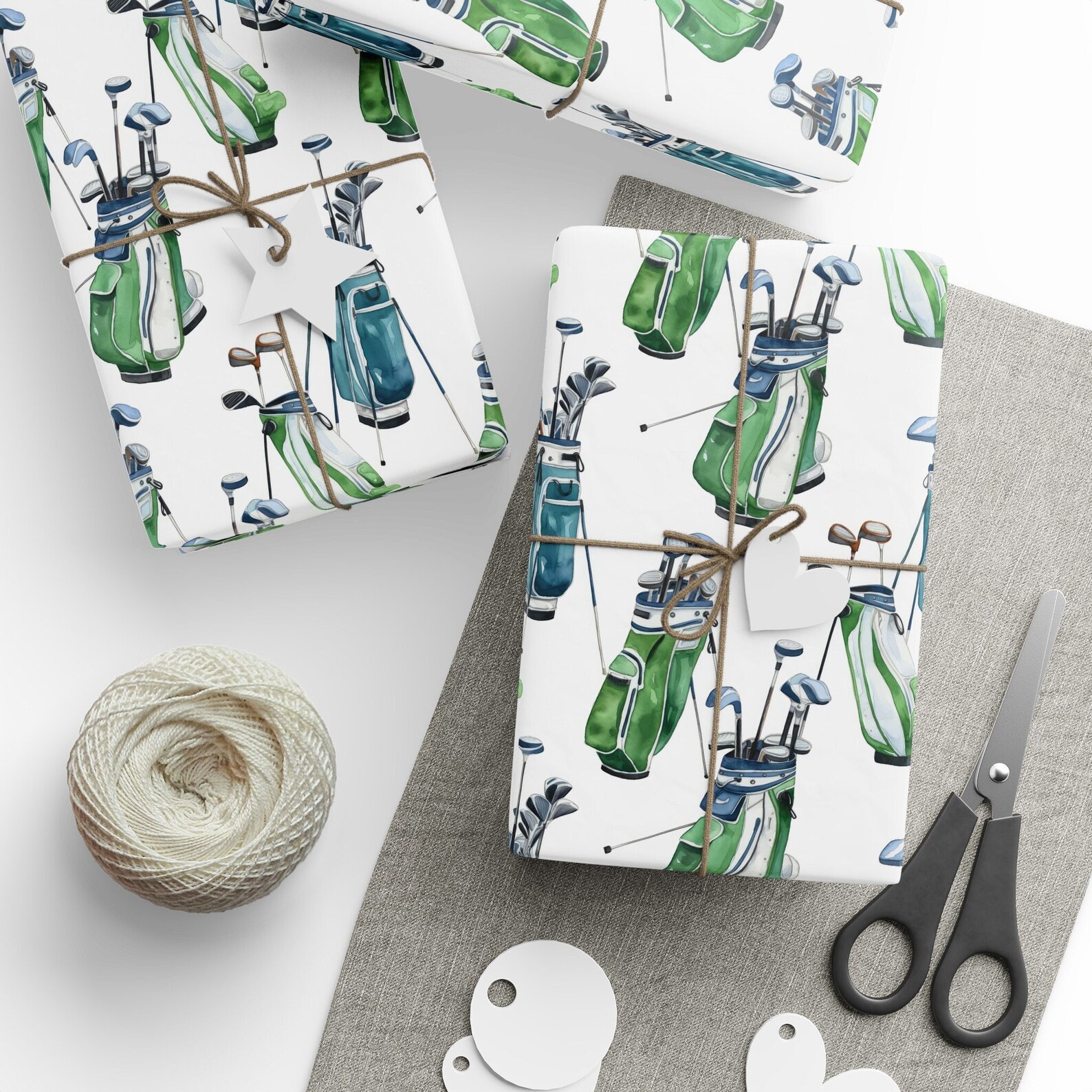 Golf Wrapping Paper, Golf Gift Wrap, Gift for Him, Father's Day, Golf ...