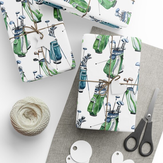 Golf Wrapping Paper, Golf Gift Wrap, Gift For Him, Father's Day, Golf Lover, Gift For Her, Golf Bag, Golfer Wrapping Paper, Golfer Gift