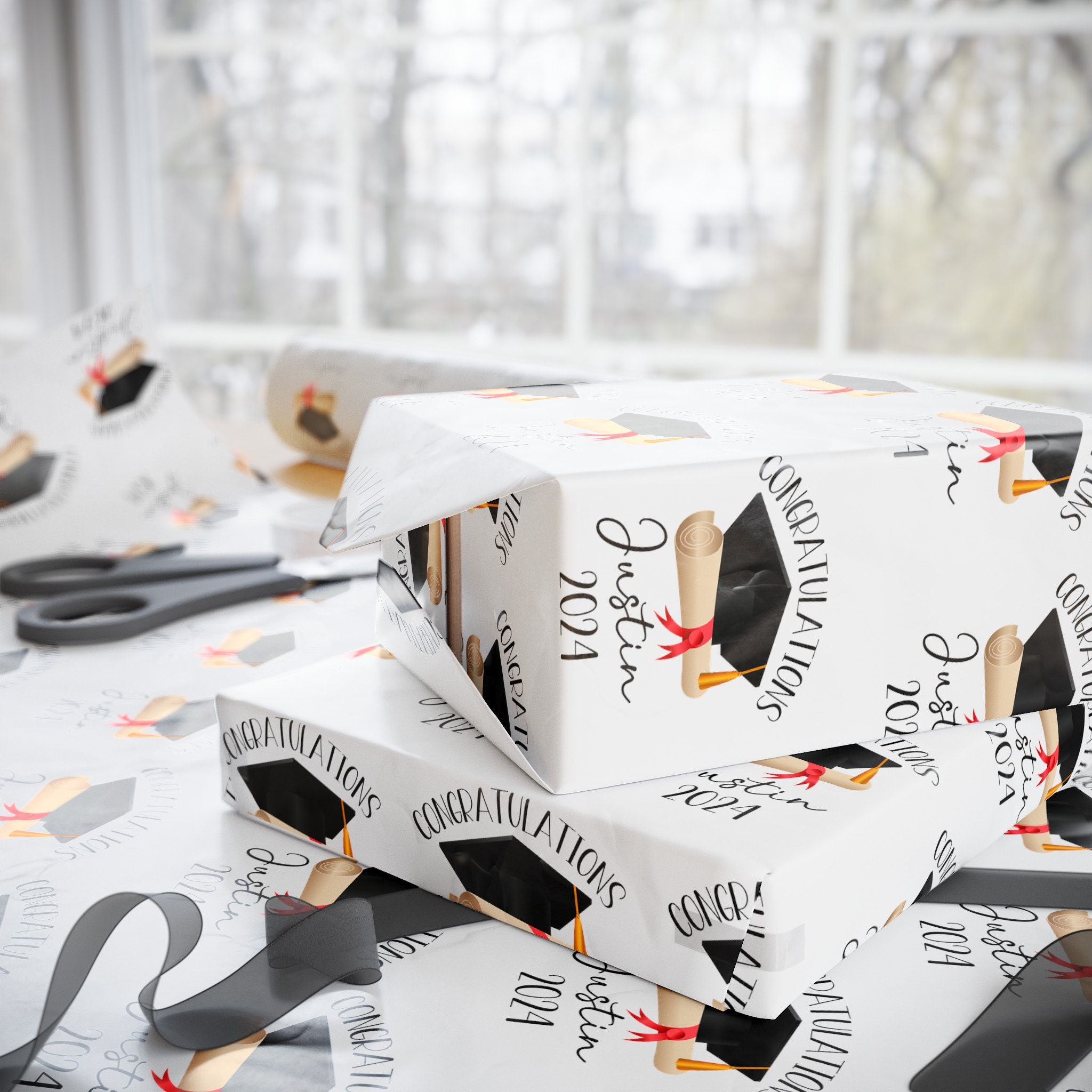 Personalized Graduation Wrapping Paper, Custom Graduation, 2024 Grad ...