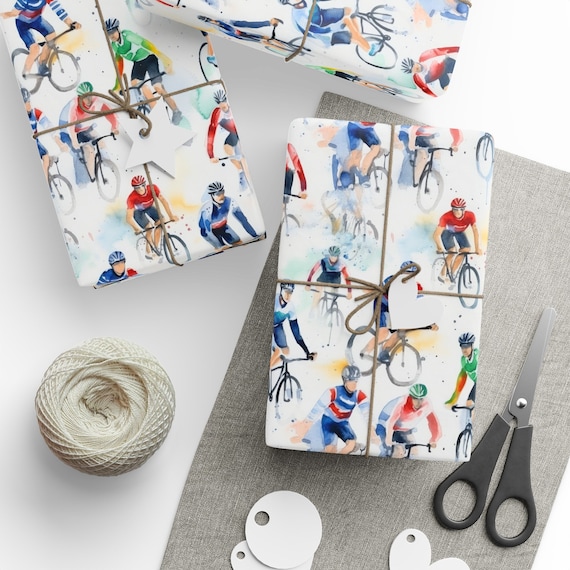Cycling Wrapping Paper, Cycling Gift Wrap, Biking Wrapping Paper, Cyclist Gift, Bike Lover, Bike Wrapping Paper, Cyclist Wrapping Paper