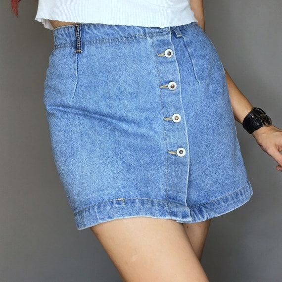 baby blue jean skirt