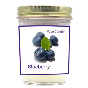 Blueberry Vase Candle Jars - Freshly harvested blueberries bursting with aroma. | 50 Hour Burn Time | Fresh Made to Order | Vase Size