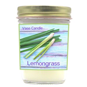 Lemongrass Vase Candle – Smells like Lemongrass.  | 50 Hour Burn Time | Fresh Made to Order | Vase Size