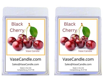 Black Cherry Vase Candle Melts - The aroma of fresh ripe black cherries | Fresh Made to Order | 2 Packages of 2.8 oz Melts/Tarts