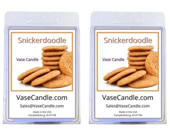 Snickerdoodle Vase Candle Melts - Cinnamon, Sugar Cookie, and All Spice | Fresh Made to Order | 2 Packages of 2.8 oz Melts/Tarts