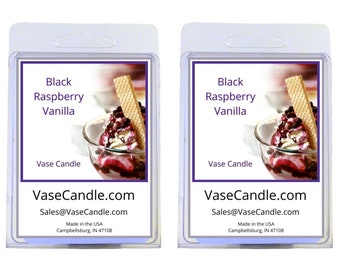 Black Raspberry Vanilla Vase Candle Melts - Blend of Raspberry, Plum, Vanilla.  | Fresh Made to Order | 2 Packages of 2.8 oz Melts/Tarts