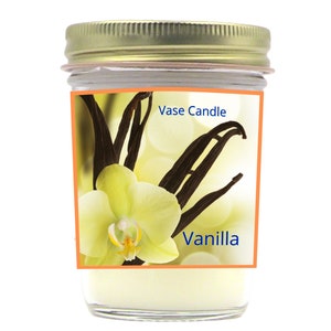 Vanilla Vase Candle Jars - Smells like Rich, Creamy Vanilla | 50 Hour Burn Time | Fresh Made to Order | Vase Size