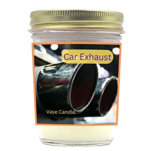 Car Exhaust Vase Candle Jars - The smoky smell of burnt fuel. | 50 Hour Burn Time | Fresh Made to Order | Vase Size