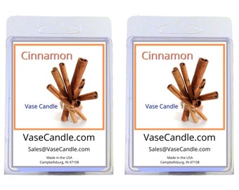 Cinnamon Vase Candle Melts - Smells like Cinnamon.  | Fresh Made to Order | 2 Packages of 2.8 oz Melts/Tarts