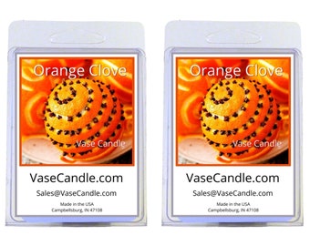 Orange Clove Vase Candle Melts - A perfect blend of fresh orange slices and clove | Fresh Made to Order | 2 Packages of 2.8 oz Melts/Tarts