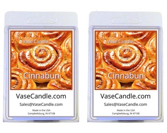 Cinnabun Vase Candle Melts - Cinnamon, Brown Sugar, Cake, Icing | Fresh Made to Order | 2 Packages of 2.8 oz Melts/Tarts