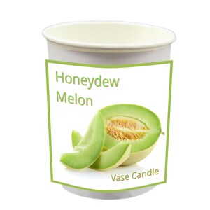 Honeydew Melon Vase Candle Refills - Fresh cucumber and sweet juicy melon honeydew | 50 Hour Burn Time | Fresh Made to Order
