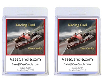Racing Fuel Vase Candle Melts - Burnt rubber, motor oil, high performance gasoline | Fresh Made to Order | 2 Packages of 2.8 oz Melts/Tarts