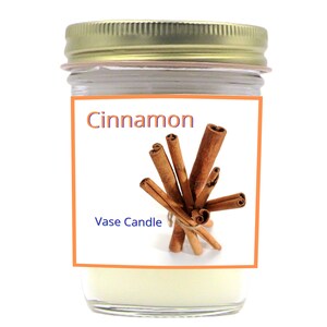 Cinnamon Vase Candle Jars - Smells like Cinnamon. | 50 Hour Burn Time | Fresh Made to Order | Vase Size