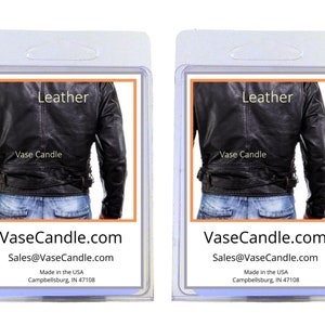 Leather Vase Candle Melts - The smell of fresh leather | Fresh Made to Order | 2 Packages of 2.8 oz Melts/Tarts