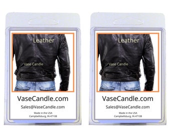 Leather Vase Candle Melts - The smell of fresh leather | Fresh Made to Order | 2 Packages of 2.8 oz Melts/Tarts