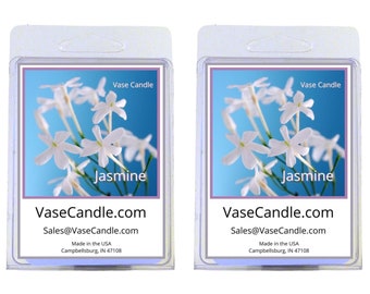 Jasmine Vase Candle Melts - Smells just like Jasmine | Fresh Made to Order | 2 Packages of 2.8 oz Melts/Tarts