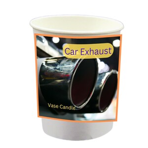 Car Exhaust Vase Candle Refills - The smoky smell of burnt fuel | 50 Hour Burn Time | Fresh Made to Order