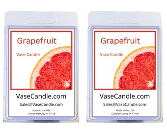 Grapefruit Vase Candle Melts - A freshly picked grapefruit | Fresh Made to Order | 2 Packages of 2.8 oz Melts/Tarts