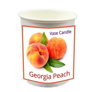 Georgia Peach Vase Candle Refills - Smells like a Sweet, Syrupy Georgia Peach | 50 Hour Burn Time | Fresh Made to Order