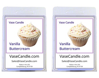 Vanilla Buttercream Vase Candle Melts - Buttery Vanilla | Fresh Made to Order | 2 Packages of 2.8 oz Melts/Tarts