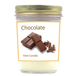 Chocolate Vase Candle Jars - Smells like a Chocolate Candy Bar. | 50 Hour Burn Time | Fresh Made to Order | Vase Size