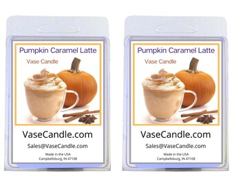 Pumpkin Caramel Latte Vase Candle Melts - A creamy blend of caramel, ripe pumpkins | Fresh Made to Order | 2 Packages of 2.8 oz Melts/Tarts