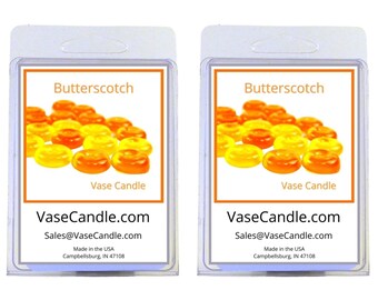 Butterscotch Vase Candle Melts - Smells like Butterscotch Candy. | Fresh Made to Order | 2 Packages of 2.8 oz Melts/Tarts