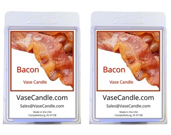 Bacon Vase Candle - The delicious smell of bacon sizzling in the pan | Fresh Made to Order | 2 Packages of 2.8 oz Melts/Tarts