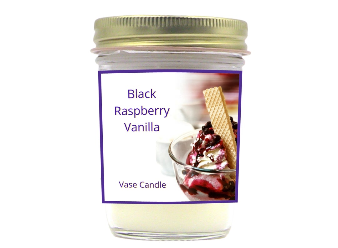 Black Raspberry Vanilla Candle – 50 Hour Burn Time, Vase Jar - Etsy