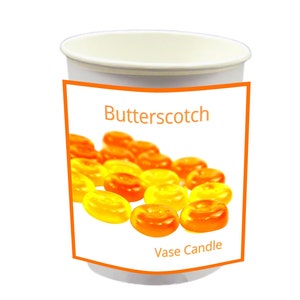 Butterscotch Vase Candle Refills - Smells like Butterscotch Candy. | 50 Hour Burn Time | Fresh Made to Order