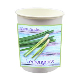 Lemongrass Vase Candle Refills – Smells like Lemongrass | 50 Hour Burn Time | Fresh Made to Order