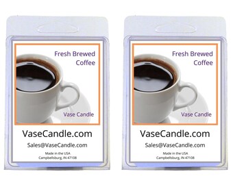 Fresh Brewed Coffee Vase Candle Melts - Cappuccino blended with cream and maple | Fresh Made to Order | 2 Packages of 2.8 oz Melts/Tarts