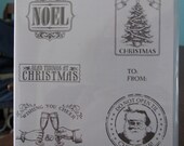 Used Like New Antique Tags Christmas Stampin' Up! retired HOSTESS rubber stamp set (6)