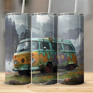 The Mystery Machine 20oz Skinny Tumbler PNG Sublimation Design | Straight and Tapered Digital Download