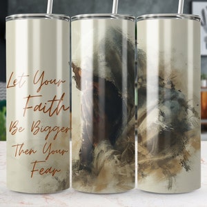 Jesus Motivational Bible verse 20oz Skinny Tumbler PNG Sublimation Design | Straight and Tapered Digital Download