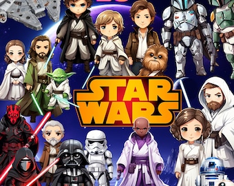 Space Wars clipart PNG bundle, Cute Space Wars Stickers, Space Wars Party, Space Wars clipart, Cute Characters, Commercial Use