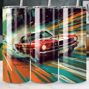 1965 Shelby GT350 20oz Skinny Tumbler PNG Sublimation Design | Straight and Tapered Digital Download