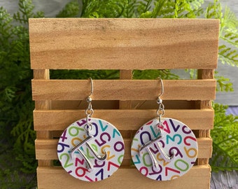 Pi Earrings - Pi Day - Math Earrings - Math Teacher Gift - Math Gifts - Pi Day Decorations - Science Jewelry - Science Earrings - STEM Jewel