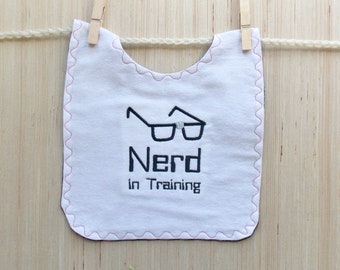 Nerd in Training Baby Bib - Baby Geek Gift - Nerd Baby Bib - Numbers Baby Bib - Computer Nerd Baby Gift - Geek Baby Gift - Teacher Baby Gift