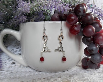 Red Wine Earrings - Red Wine Gift - Molecule Earrings - Molecule Jewelry - Wine Gifts - Science Gifts - Science Earrings - Wine Mom Gifts