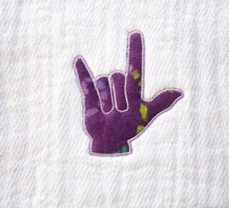 ASL I Love You Hand Baby Bib Set Baby Sign Language Gift Etsy