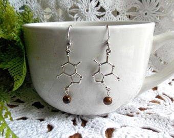 Chocolate Theobromine Molecule Earrings - Chocolate Lovers Earrings - Science Earrings - Molecule Earring - Chocolate Jewelry - Science Gift