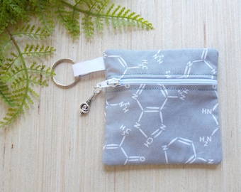 Molecule Ear Bud Case - Ear Bud Holder - Earphone Case -  Science Coin Purse - Science Lover Gift - Science Key Chain - Science Teacher Gift