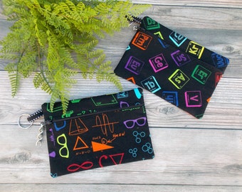 Science Clutch Purse - Math Lover Cosmetic Bag - Science Gift - STEM Gift - Women in STEM Gift - Science Makeup Bag - Nerd Geek Gift